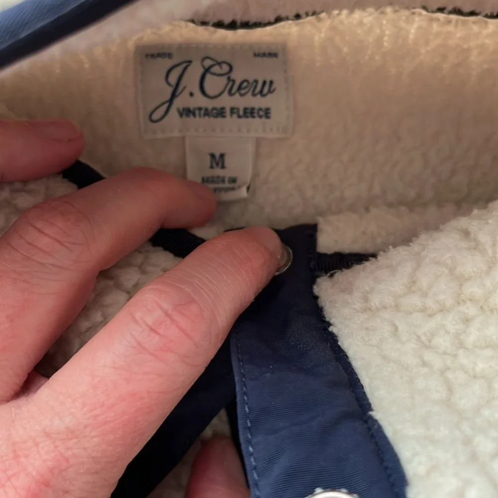 J. Crew Polartec® sherpa fleece half-snap pullover, medium